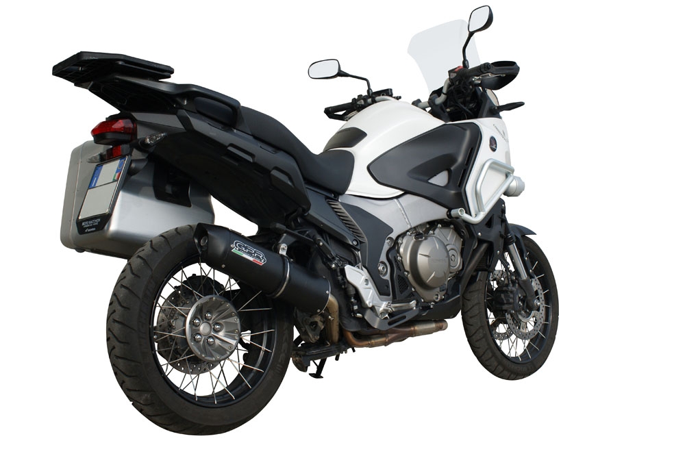 Pot echappement compatible avec Honda VFR1200X Crosstourer 2011-2016, Furore Nero, Échappement légal, homologué,silencieux avec db killer amovible et tuyau de liaison spécifique 