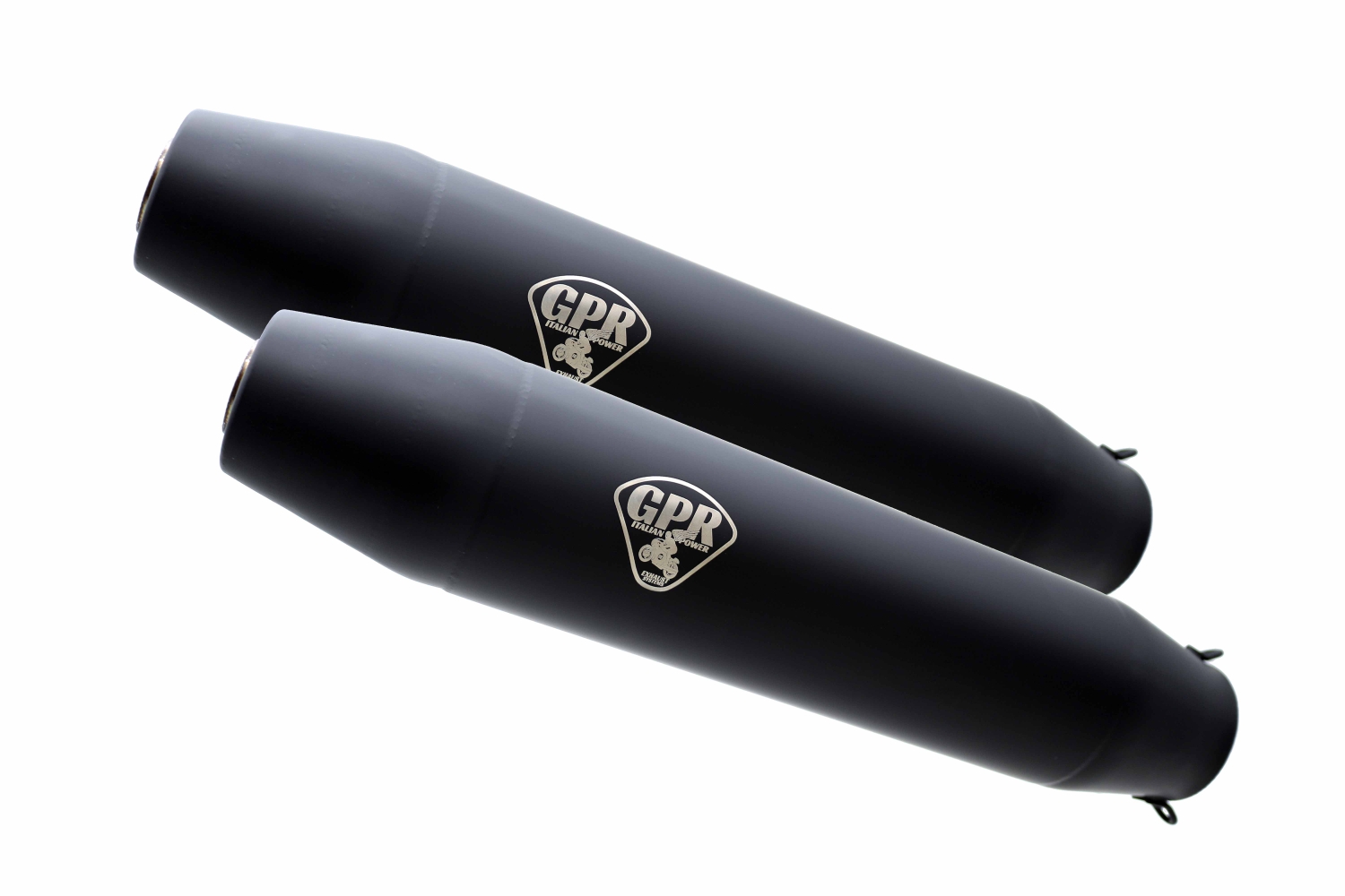 Pot echappement compatible avec Bmw R 80 R -Rs 1982-1984, Deeptone Black Cafè Racer, Paire de silencieux d'échappement homologués, avec db killers amovibles, livrés sans tubes de liaison 