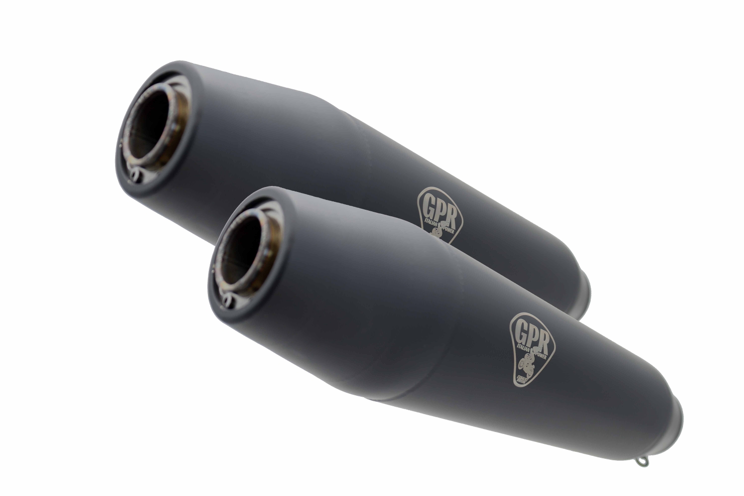 Pot echappement compatible avec Bmw R 80 R -Rs 1982-1984, Deeptone Black Cafè Racer, Paire de silencieux d'échappement homologués, avec db killers amovibles, livrés sans tubes de liaison 