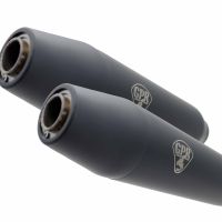 Pot echappement compatible avec Bmw R 80 R -Rs 1982-1984, Deeptone Black Cafè Racer, Paire de silencieux d'échappement homologués, avec db killers amovibles, livrés sans tubes de liaison 