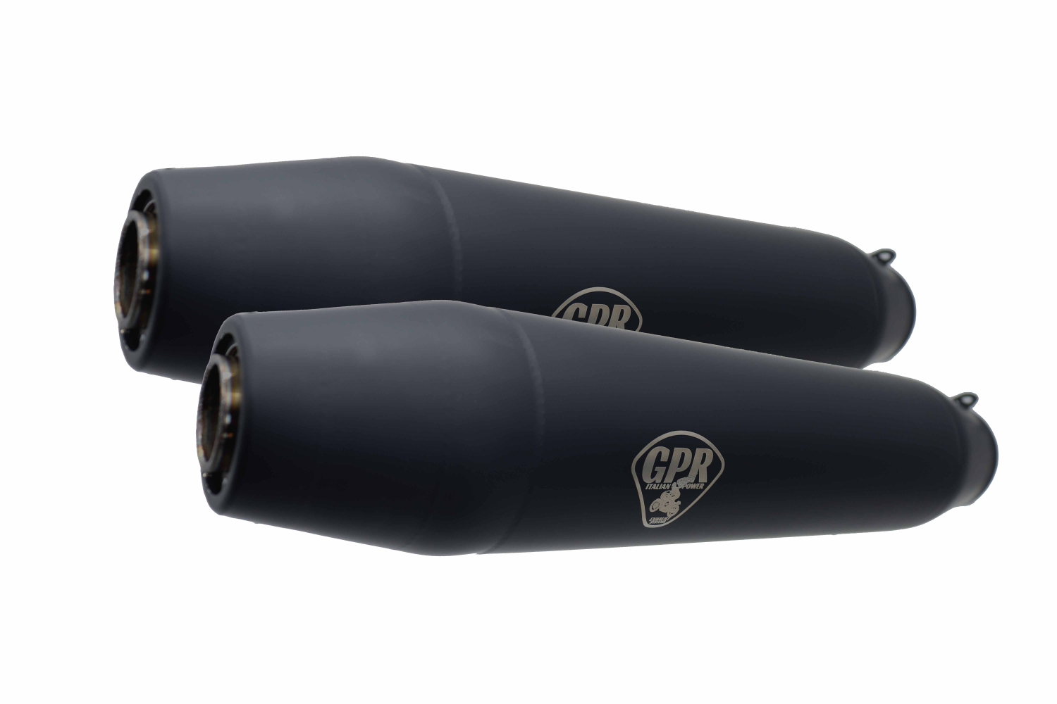 Pot echappement compatible avec Bmw R 80 R -Rs 1982-1984, Deeptone Black Cafè Racer, Paire de silencieux d'échappement homologués, avec db killers amovibles, livrés sans tubes de liaison 