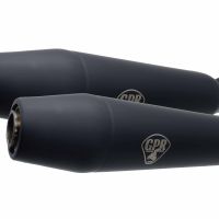Pot echappement compatible avec Bmw R 80 R -Rs 1982-1984, Deeptone Black Cafè Racer, Paire de silencieux d'échappement homologués, avec db killers amovibles, livrés sans tubes de liaison 
