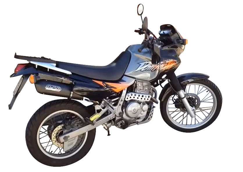 Pot echappement compatible avec Honda Dominator Nx 650 1988-2001, Furore Poppy, Pot échappement homologué et légal, silencieux avec mi-collecteur y db killer amovible 
