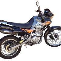 Pot echappement compatible avec Honda Dominator Nx 650 1988-2001, Furore Poppy, Pot échappement homologué et légal, silencieux avec mi-collecteur y db killer amovible 