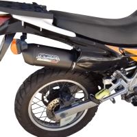 Pot echappement compatible avec Honda Dominator Nx 650 1988-2001, Furore Nero, Pot échappement homologué et légal, silencieux avec mi-collecteur y db killer amovible 