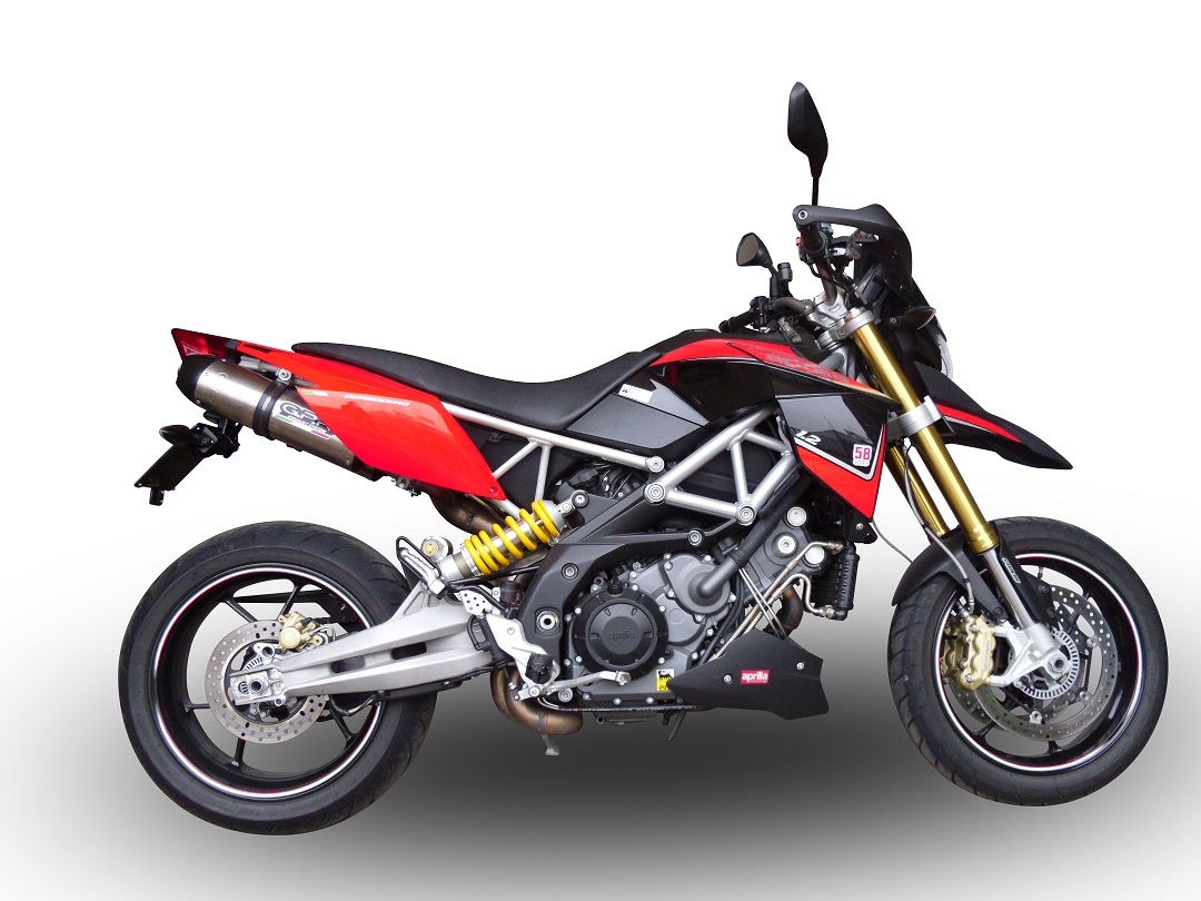 GPR pot echappement compatible avec  Aprilia Dorsoduro 1200 2011-2016, New Grand Prix Evo Titanium, Paire de pot d'échappement homologuées, livrées avec db killer amovible et raccords spécifiques 