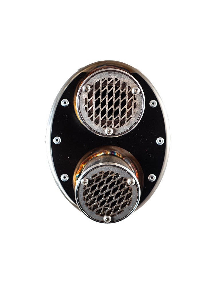 Pot echappement compatible avec Benelli Trk 702 2023-2024, Dual Inox, Échappement légal, homologué,silencieux avec db killer amovible et tuyau de liaison spécifique 