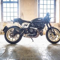 Pot echappement compatible avec Ducati Scrambler 800 2015-2016, Furore Poppy, Échappement légal, homologué,silencieux avec db killer amovible et tuyau de liaison spécifique 