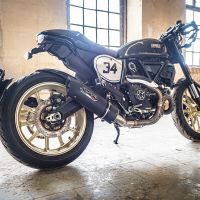 Pot echappement compatible avec Ducati Scrambler 800 2015-2016, Furore Nero, Échappement légal, homologué,silencieux avec db killer amovible et tuyau de liaison spécifique 