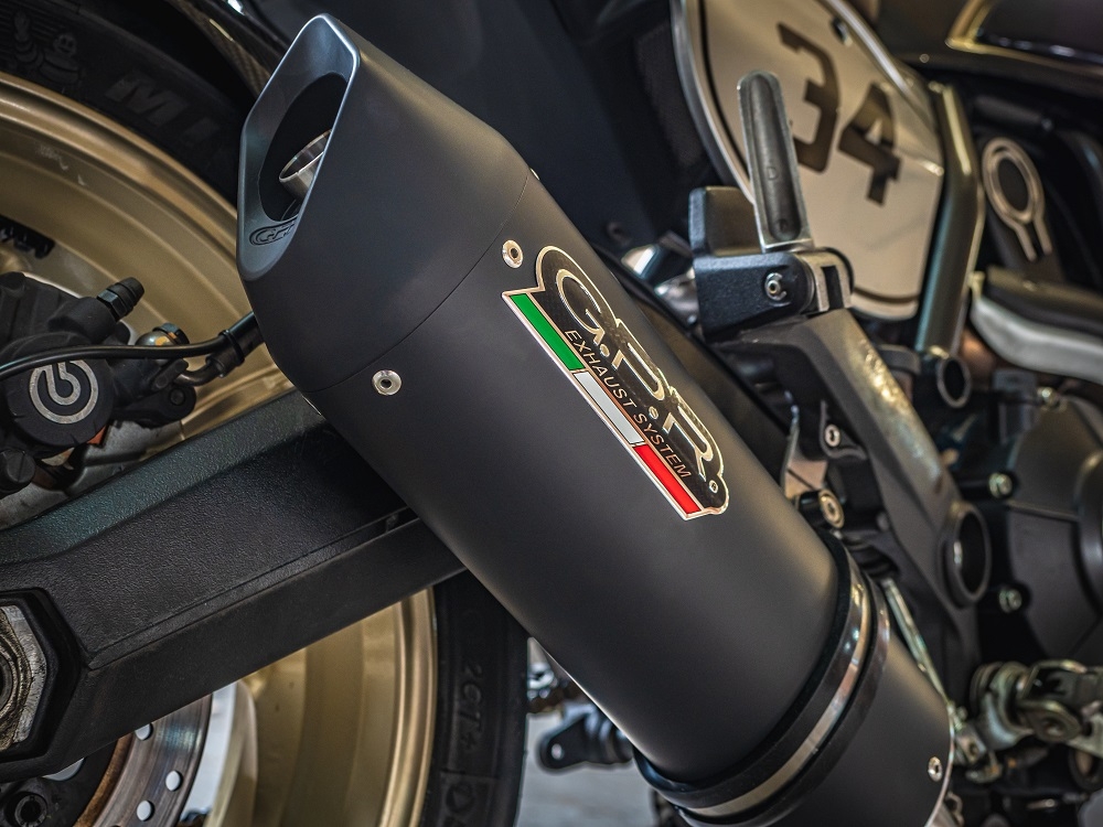 Pot echappement compatible avec Ducati Scrambler 800 2015-2016, Furore Nero, Échappement légal, homologué,silencieux avec db killer amovible et tuyau de liaison spécifique 
