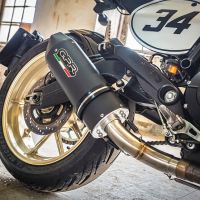 Pot echappement compatible avec Ducati Scrambler 800 2015-2016, Furore Nero, Échappement légal, homologué,silencieux avec db killer amovible et tuyau de liaison spécifique 