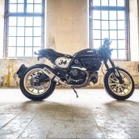 Pot echappement compatible avec Ducati Scrambler 800 2017-2020, M3 Inox , Système complet homologué pour les marchés non européens 