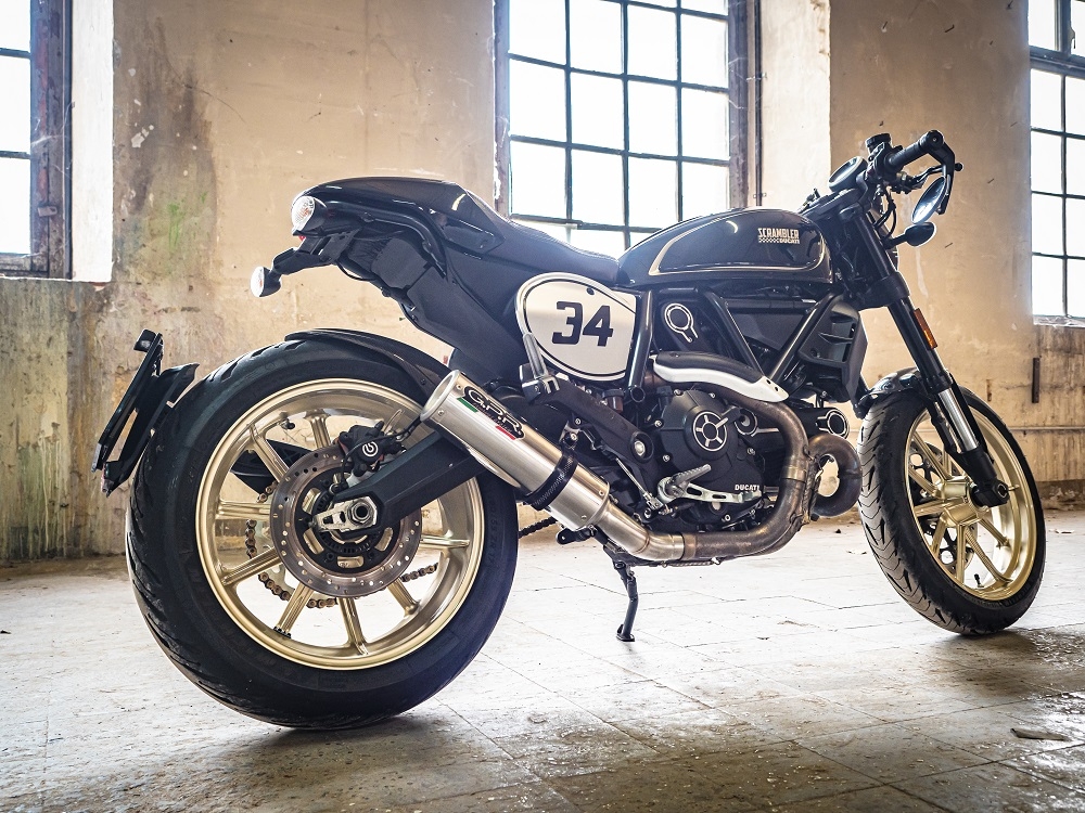Pot echappement compatible avec Ducati Scrambler 800 2017-2020, M3 Inox , Système complet homologué pour les marchés non européens 