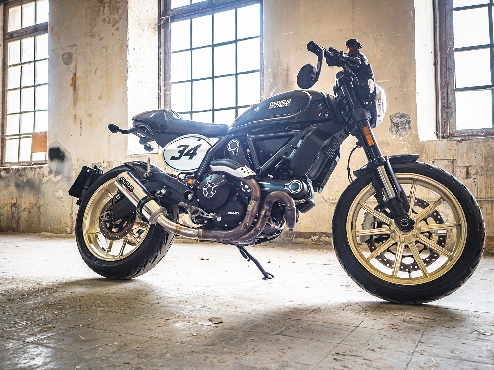 Pot echappement compatible avec Ducati Scrambler 800 2017-2020, M3 Inox , Système complet homologué pour les marchés non européens 