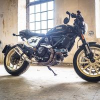 Pot echappement compatible avec Ducati Scrambler 800 2017-2020, M3 Inox , Système complet homologué pour les marchés non européens 