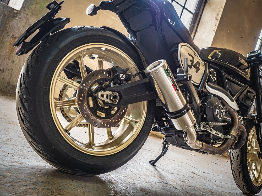 Pot echappement compatible avec Ducati Scrambler 800 2017-2020, M3 Inox , Système complet homologué pour les marchés non européens 