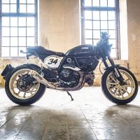 Pot echappement compatible avec Ducati Scrambler 800 2017-2020, Powercone Evo, Système complet homologué pour les marchés non européens 