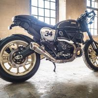 Pot echappement compatible avec Ducati Scrambler 800 2017-2020, Powercone Evo, Système complet homologué pour les marchés non européens 