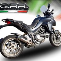 Pot echappement compatible avec Ducati Multistrada 1260 2018-2020, M3 Titanium Natural, Échappement légal, homologué,silencieux avec db killer amovible et tuyau de liaison spécifique 