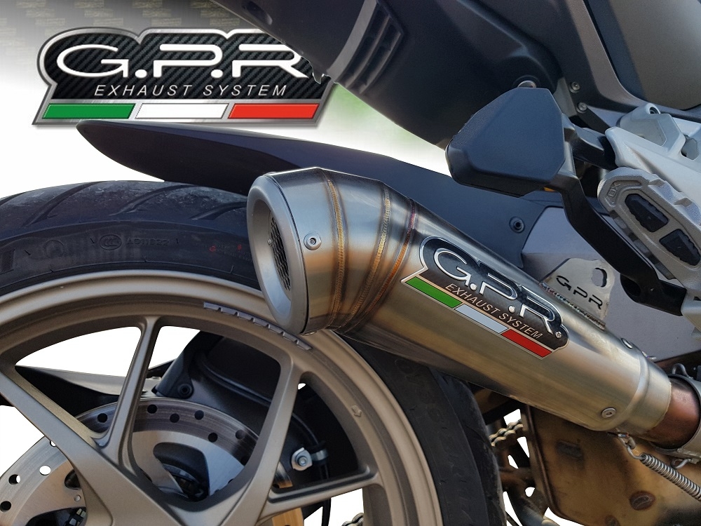 Pot echappement compatible avec Ducati Multistrada 1260 2018-2020, Powercone Evo, Échappement légal, homologué,silencieux avec db killer amovible et tuyau de liaison spécifique 
