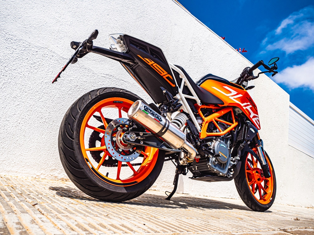 Pot echappement compatible avec Ktm Rc 390 2017-2020, M3 Inox , Échappement légal, homologué,silencieux avec db killer amovible et tuyau de liaison spécifique 