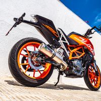 Pot echappement compatible avec Ktm Rc 390 2017-2020, M3 Inox , Échappement légal, homologué,silencieux avec db killer amovible et tuyau de liaison spécifique 