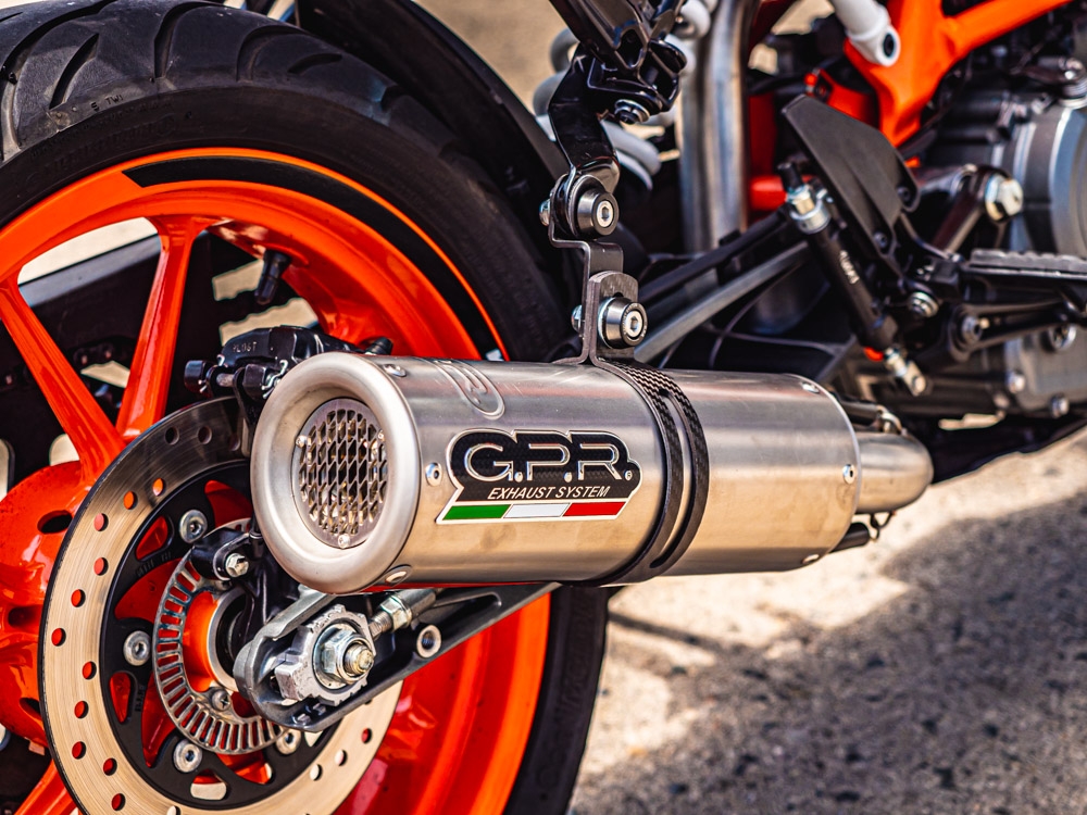 Pot echappement compatible avec Ktm Rc 390 2017-2020, M3 Inox , Échappement légal, homologué,silencieux avec db killer amovible et tuyau de liaison spécifique 