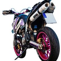Pot echappement compatible avec Ktm Duke II 2000-2006, Albus Ceramic, Paire de pot d'échappement homologuées, livrées avec db killer amovible et raccords spécifiques 