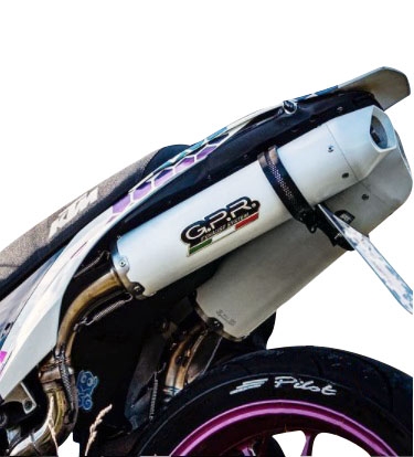Pot echappement compatible avec Ktm Duke II 2000-2006, Albus Ceramic, Paire de pot d'échappement homologuées, livrées avec db killer amovible et raccords spécifiques 