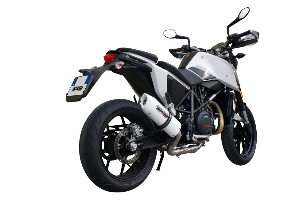 Pot echappement compatible avec Ktm Duke 690 2012-2016, Albus Evo4, Échappement légal, homologué,silencieux avec db killer amovible et tuyau de liaison spécifique 