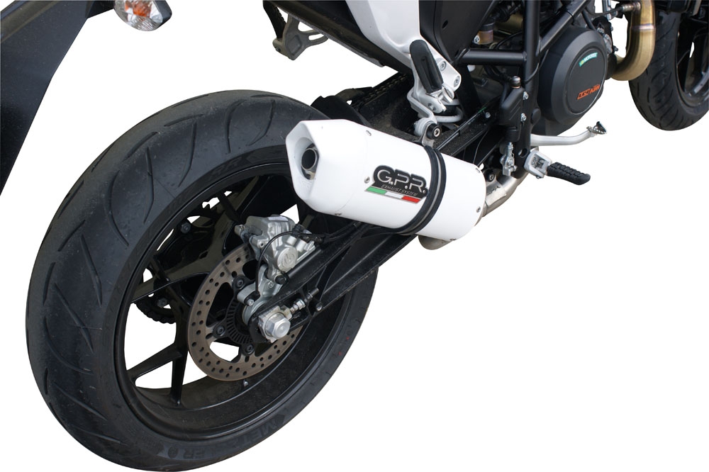 Pot echappement compatible avec Ktm Duke 690 2012-2016, Albus Evo4, Échappement légal, homologué,silencieux avec db killer amovible et tuyau de liaison spécifique 