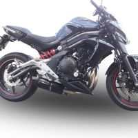 Pot echappement compatible avec Kawasaki Er 6 N - F 2012-2016, Furore Nero, Homologué et légal, système d'échappement complet, avec db killer amovible 