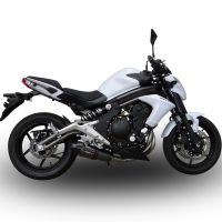 GPR pot echappement compatible avec  Kawasaki Er 6 N - F  2012-2016, New Grand Prix Evo Poppy, Homologué et légal, système d'échappement complet avec catalyseur et db killer amovible 