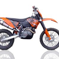 GPR exhaust compatible with  Ktm 350 SXF 2011-2015, New Grand Prix Evo Titanium, Slip-on exhaust including removable db killer and link pipe, EPA-compliant 