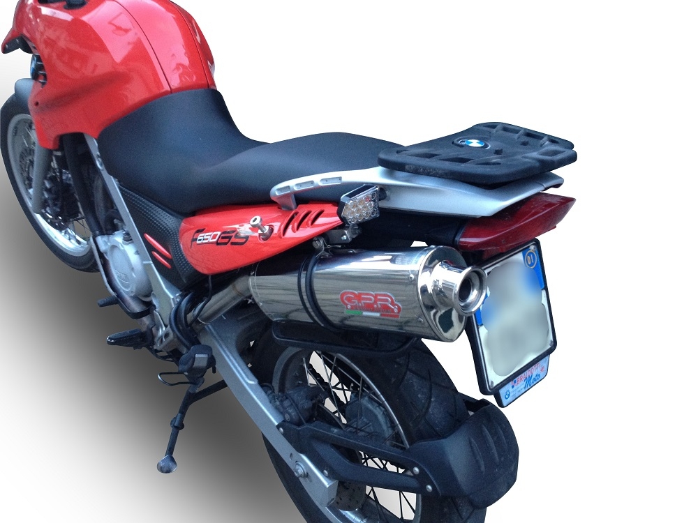 Pot echappement compatible avec Bmw F 650 Gs Twin 2008-2018, Trioval, Échappement légal, homologué,silencieux avec db killer amovible et tuyau de liaison spécifique 