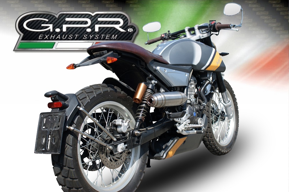 Pot echappement compatible avec F.B. Mondial Hps 125 2018-2020, Deeptone Inox, Pot echappement racing, ligne complet, fourni avec collecteur spécifique, article sans homologation 