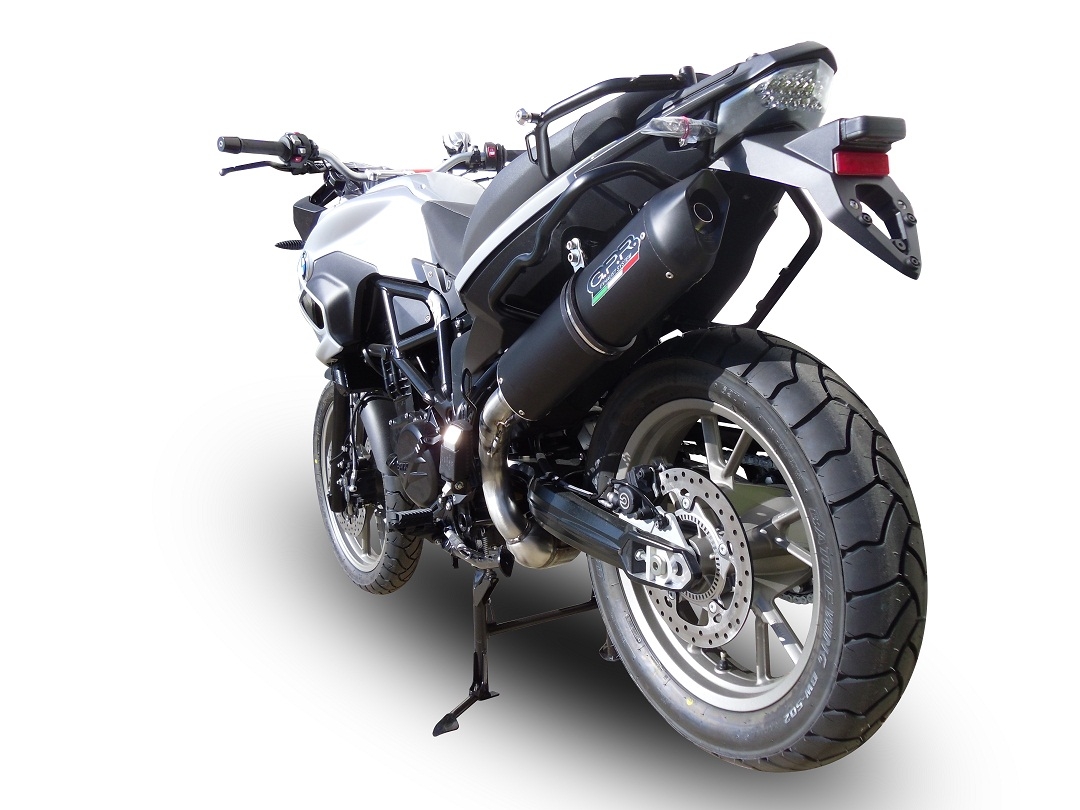 Pot echappement compatible avec Bmw F 700 Gs 2016-2018, Furore Evo4 Nero, Échappement légal, homologué,silencieux avec db killer amovible et tuyau de liaison spécifique 