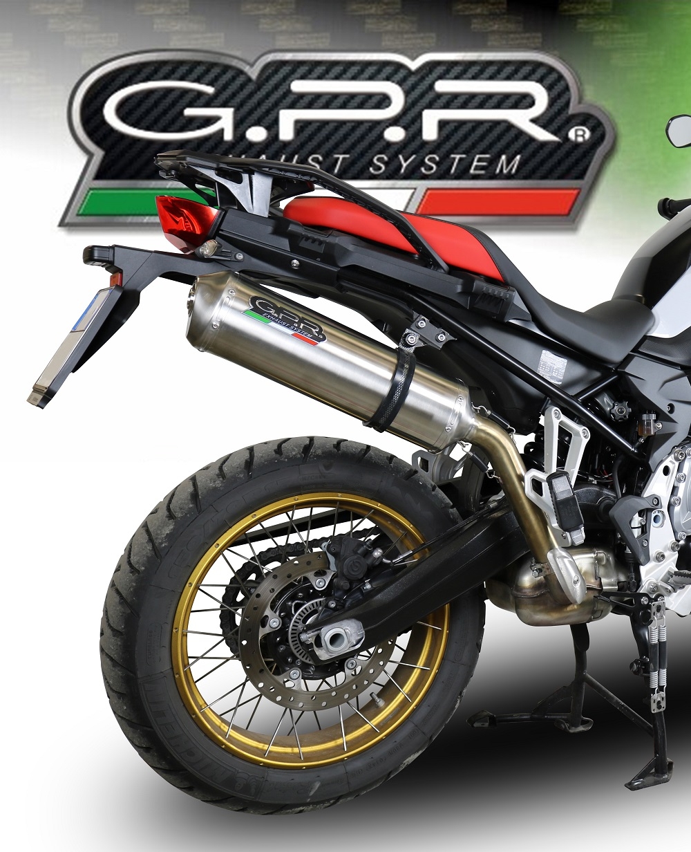 Pot echappement compatible avec Bmw F 750 Gs 2018-2020, Satinox, Échappement légal, homologué,silencieux avec db killer amovible et tuyau de liaison spécifique 