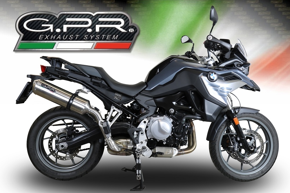 Pot echappement compatible avec Bmw F 750 Gs 2018-2020, Satinox, Échappement légal, homologué,silencieux avec db killer amovible et tuyau de liaison spécifique 