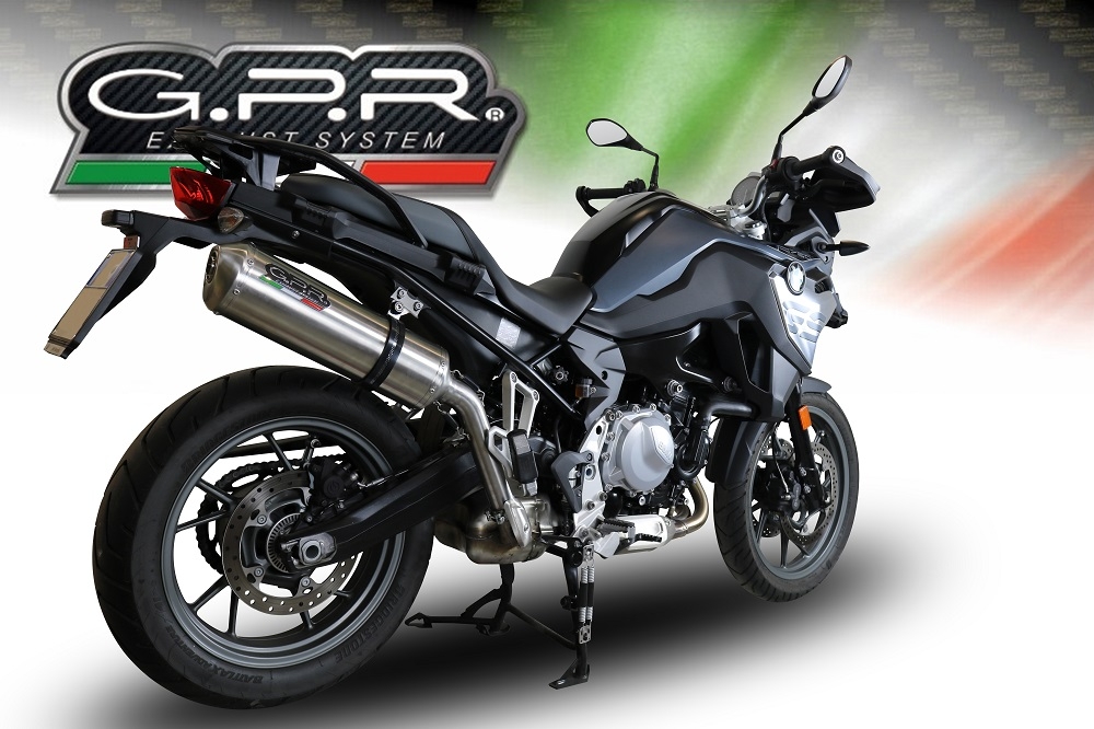 Pot echappement compatible avec Bmw F 750 Gs 2018-2020, Satinox, Échappement légal, homologué,silencieux avec db killer amovible et tuyau de liaison spécifique 