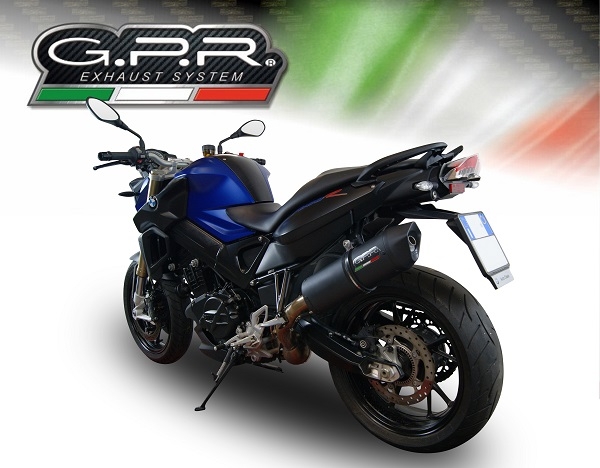 Pot echappement compatible avec Bmw F 800 R 2015-2016, Furore Nero, Échappement légal, homologué,silencieux avec db killer amovible et tuyau de liaison spécifique 