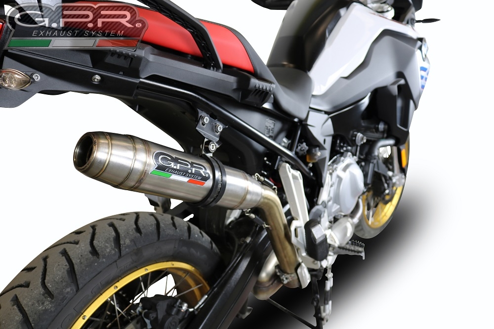 Pot echappement compatible avec Bmw F 850 Gs -Adventure 2018-2020, Deeptone Inox, Échappement légal, homologué,silencieux avec db killer amovible et tuyau de liaison spécifique 