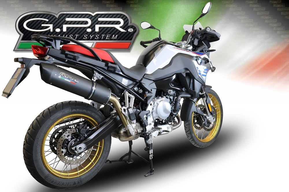 Pot echappement compatible avec Bmw F 850 Gs -Adventure 2018-2020, Furore Evo4 Nero, Échappement légal, homologué,silencieux avec db killer amovible et tuyau de liaison spécifique 