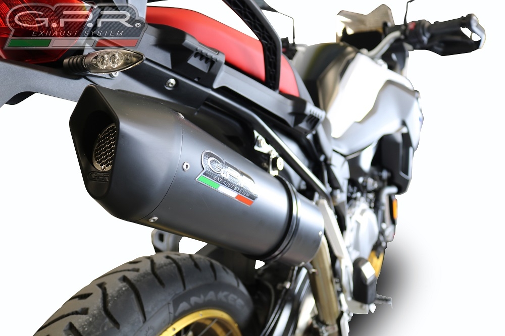 Pot echappement compatible avec Bmw F 850 Gs -Adventure 2018-2020, Furore Evo4 Nero, Échappement légal, homologué,silencieux avec db killer amovible et tuyau de liaison spécifique 