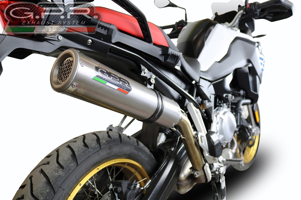 Pot echappement compatible avec Bmw F 850 Gs -Adventure 2018-2020, M3 Inox , Échappement légal, homologué,silencieux avec db killer amovible et tuyau de liaison spécifique 