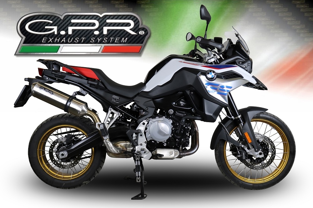 Pot echappement compatible avec Bmw F 850 Gs -Adventure 2021-2024, Satinox , Échappement légal, homologué,silencieux avec db killer amovible et tuyau de liaison spécifique 