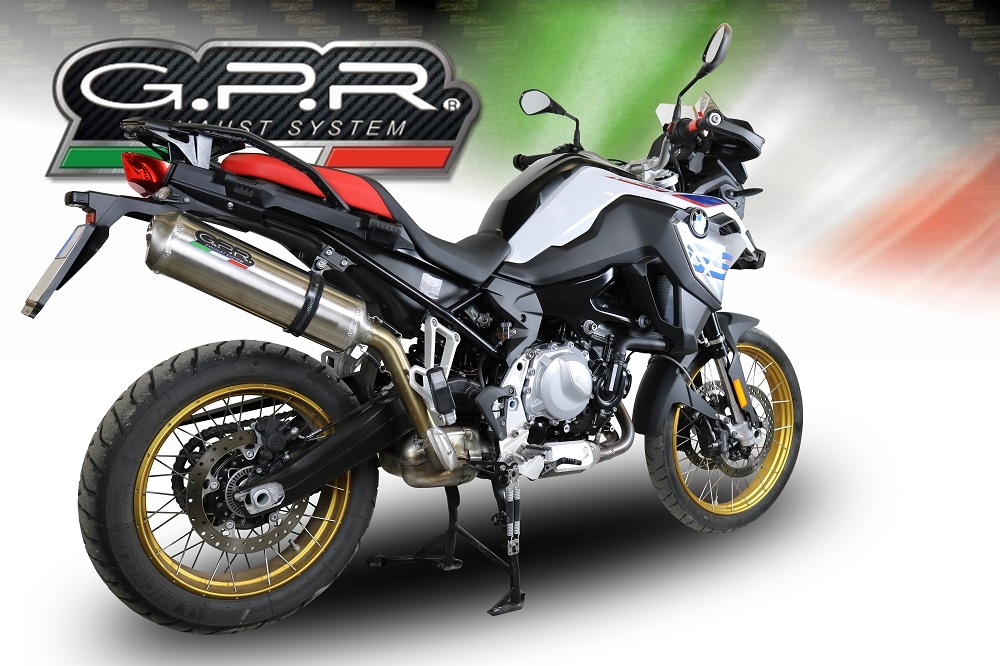 Pot echappement compatible avec Bmw F 850 Gs -Adventure 2021-2024, Satinox , Échappement légal, homologué,silencieux avec db killer amovible et tuyau de liaison spécifique 