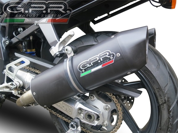 Pot echappement compatible avec Aprilia Sl -Falco 1000 2000-2004, Furore Nero, Paire de pot d'échappement homologuées, livrées avec db killer amovible et raccords spécifiques 