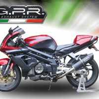 Pot echappement compatible avec Aprilia Sl -Falco 1000 2000-2004, Furore Nero, Paire de pot d'échappement homologuées, livrées avec db killer amovible et raccords spécifiques 