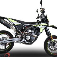 Pot echappement compatible avec Fantic Motor 125 M Performance 2019-2020, Furore Nero, Échappement légal, homologué,silencieux avec db killer amovible et tuyau de liaison spécifique 